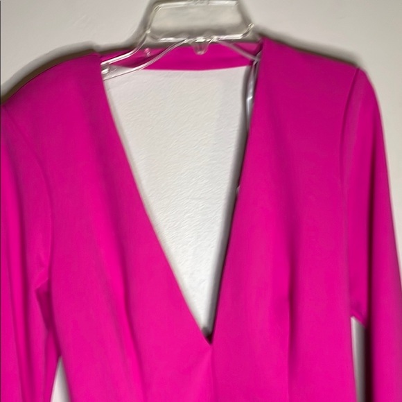 Betsy & Adam Pink Ruffled Long Sleeve Bodycon Dress - Picture 9 of 9